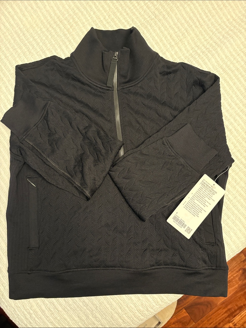 lululemon athletica Black Women's Engineered Warmth Cable knit half zip